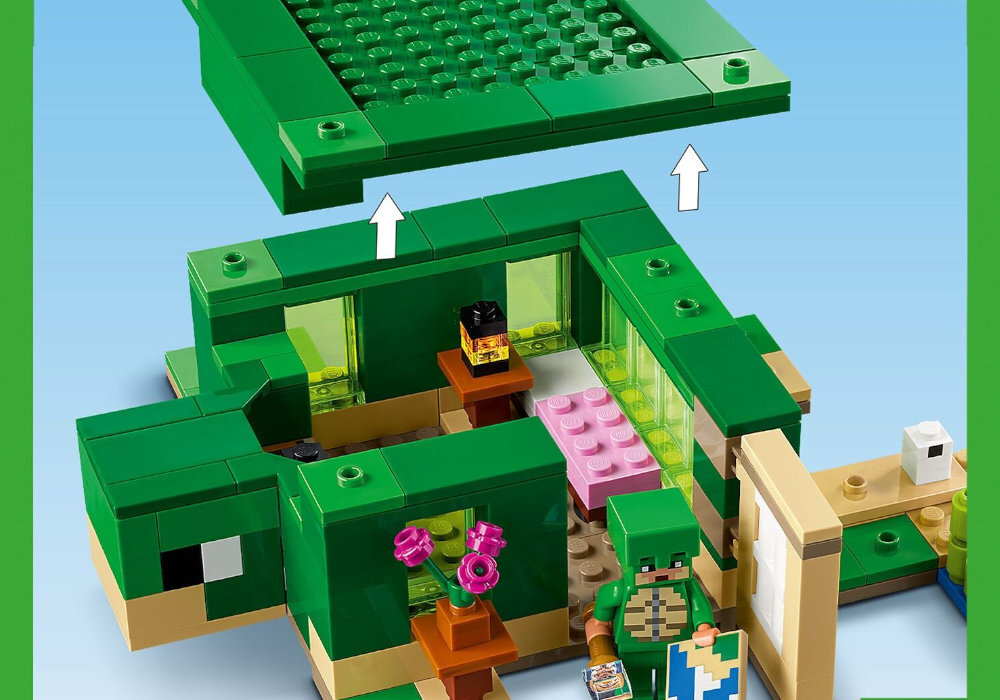 LEGO 21254 Minecraft Domek na plaży żółwi zabawa edukacja rozwój wyposażenie kreatywność