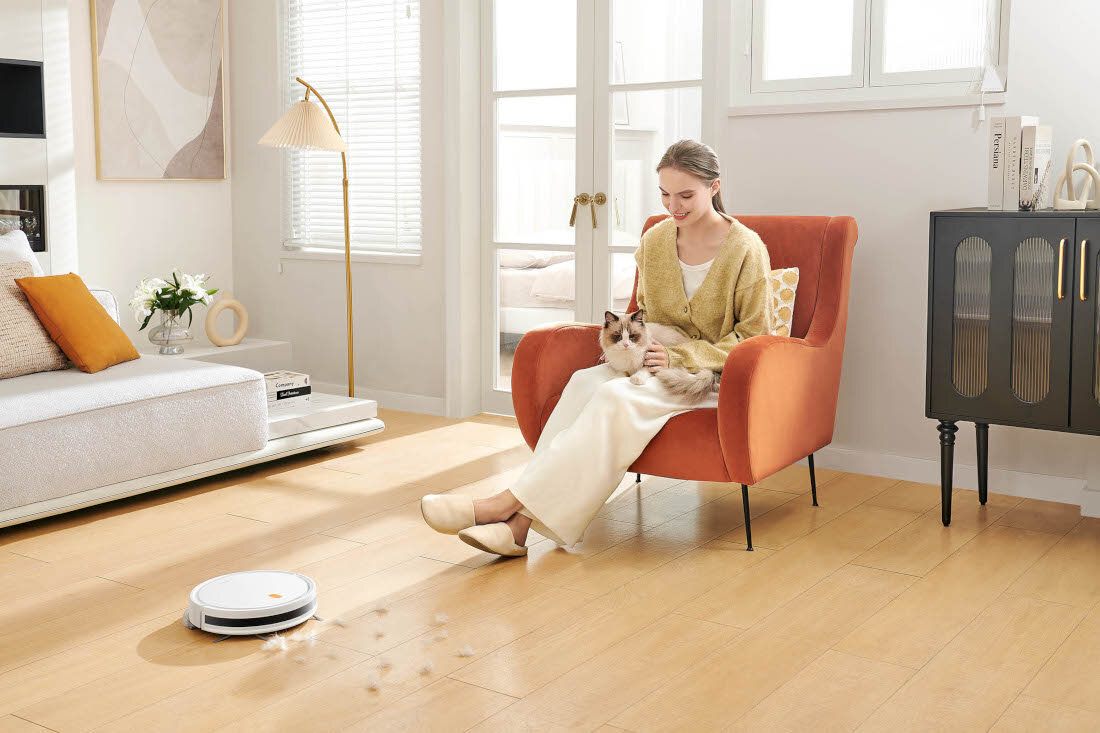 Robot sprzątający XIAOMI Vacuum E5 EU Biały zwierzeta sierść włosy sprzątanie rozwiązanie czystość