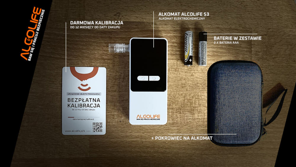 Alkomat ALCOLIFE S3 zestaw akcesoria komplet wyposażenie