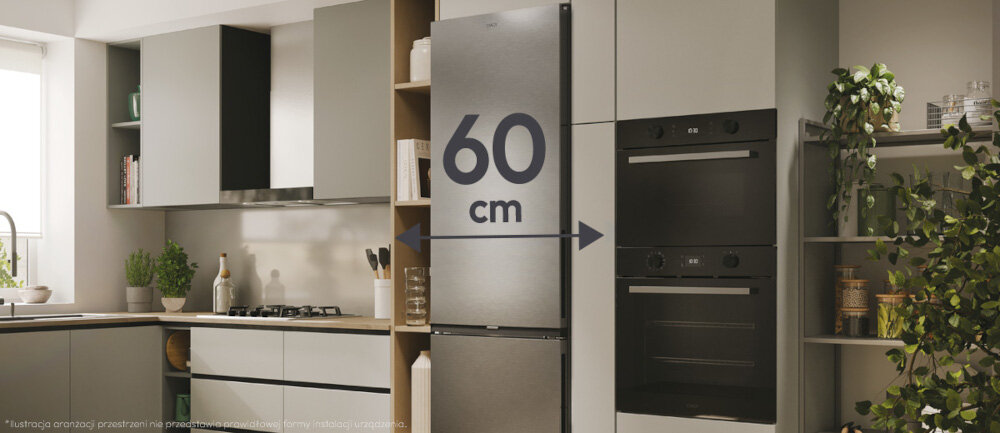 LODÓWKA CANDY CNCQ2T620EX pojemność szerokość dużo miejsca szuflady półki