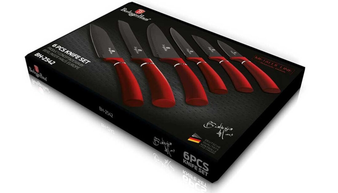 Zestaw nozy BERLINGER HAUS Metallic Line Burgundy Edition BH/2542 (6 elementow) zestaw akcesoria komplet wyposazenie