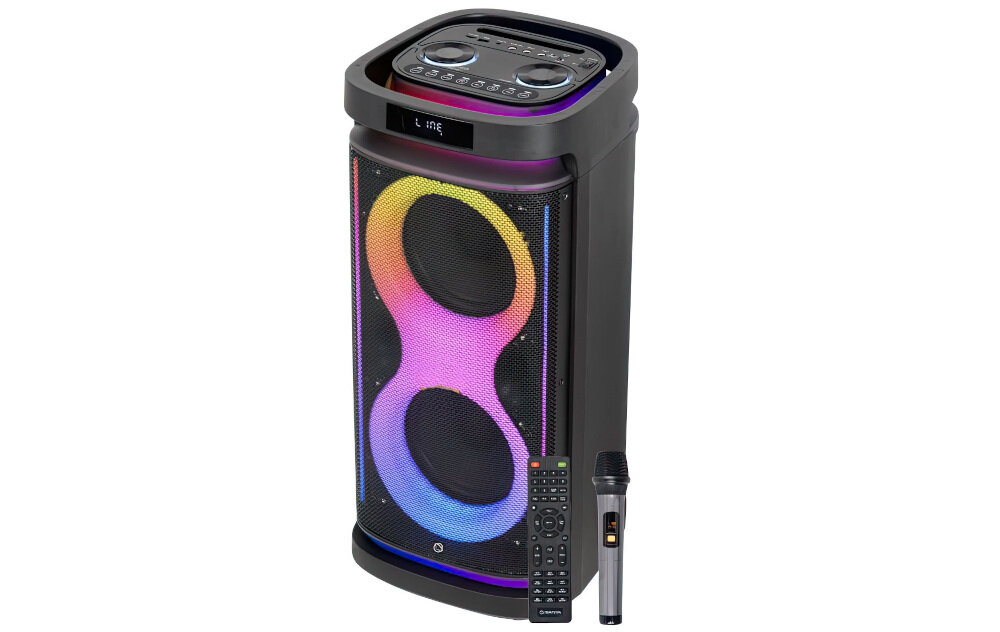 Power Audio MANTA HEKTOR - Funkcje, które dają kontrolę, urządzenie po skosie na białym tle