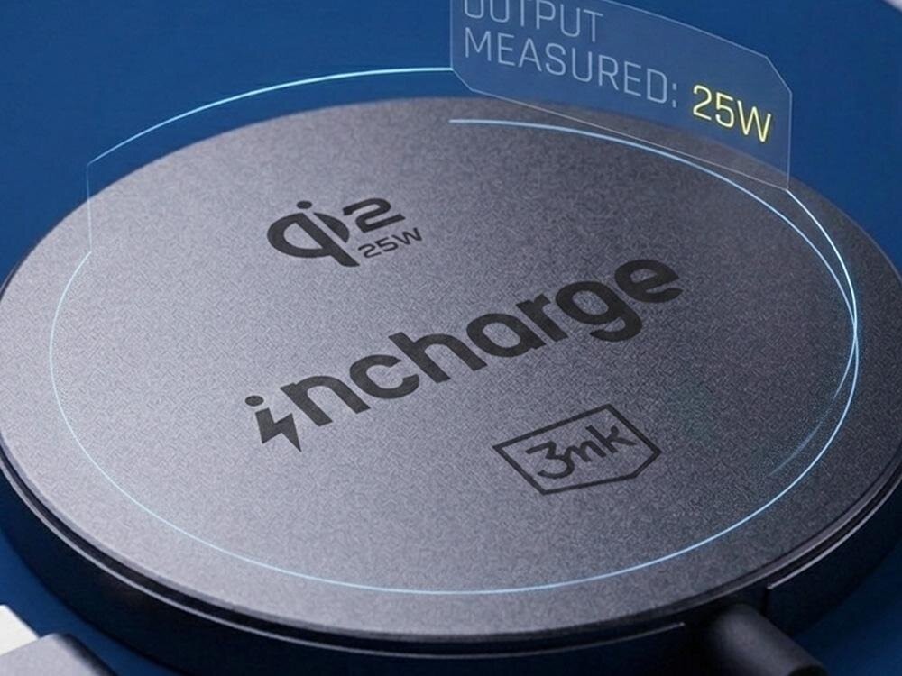 3MK Incharge Align 25 W - zbliżenie na płaszczyznę przylegania do smartfona