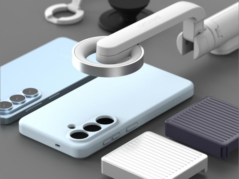 Etui ARAREE Typo Skin M MagSafe do Samsung Galaxy S26+ Jasnoniebieski - wytrzymałe, MagSafe, ochrona ekranu i aparatu