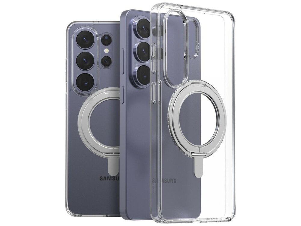 Etui ARAREE Duple M Stand MagSafe do Samsung Galaxy S26 Ultra Przezroczysty - przezroczyste, elegancki design, wytrzymałość Przejrzysta konstrukcja, styl