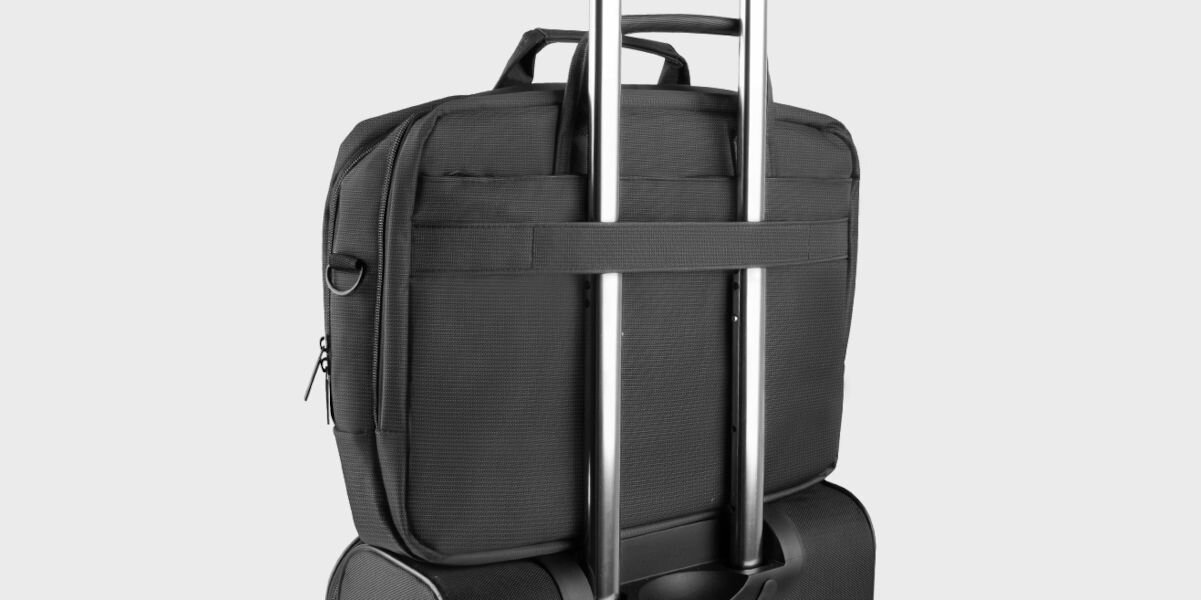 Torba na laptopa NATEC Gazelle 13-14 cali Czarny system trolley specjalny pas z tyłu torby regulowany odpinany pasek wzmocniona rączka miękkie wykończenie