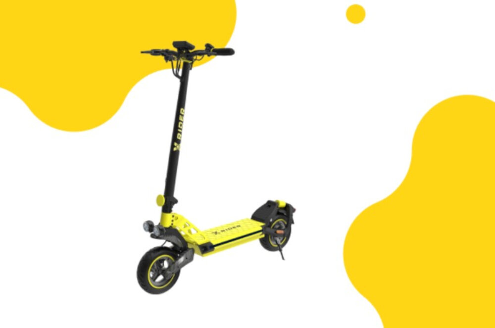 Hulajnoga elektryczna XRIDER F10 Czarno-żółty jazda na prad srodek codziennego transportu