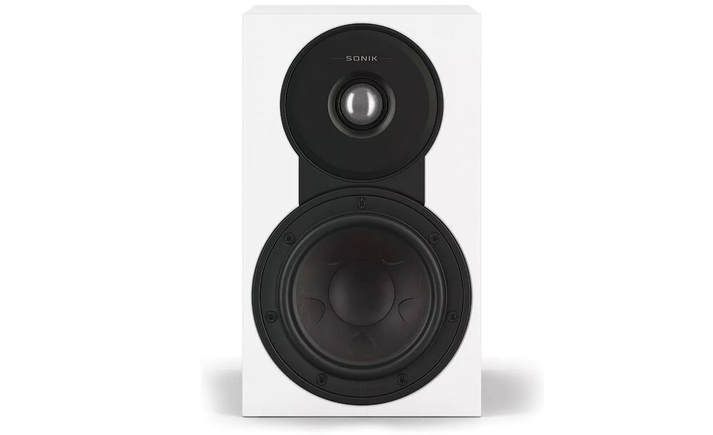 DALI Sonik 1 system SMC redukcja zniekształceń czysty dźwięk szczegółowość audio, kolumna od frontu na białym tle