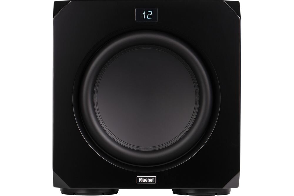 MAGNAT Omega CS 12 przetwornik niskotonowy 30 cm, wzmocniona membrana, wentylowana cewka i aluminiowy kosz odlewany, subwoofer na białym tle