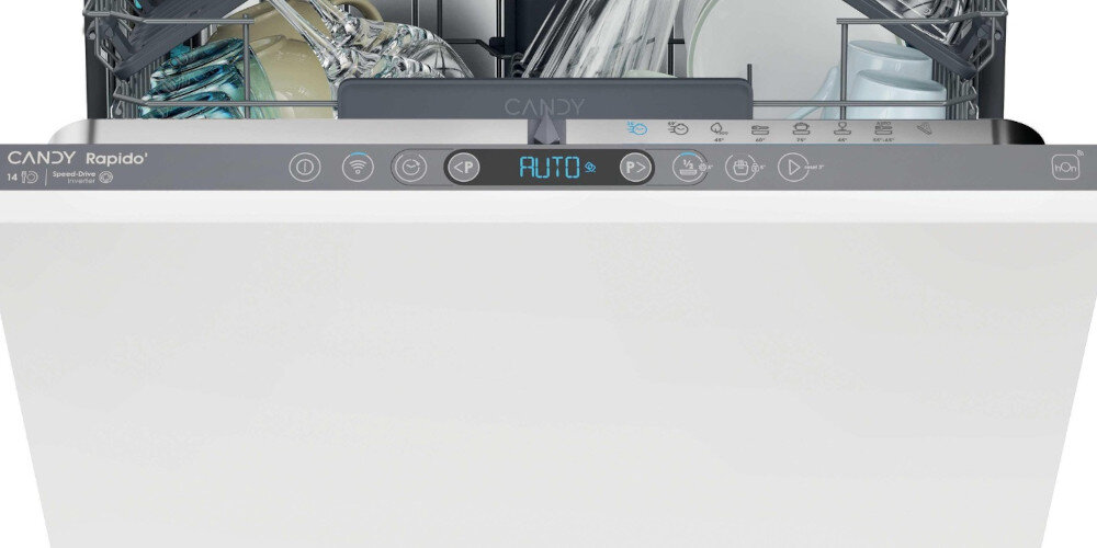 ZMYWARKA CANDY CI 4C4F1A RAPIDO panel uchylone drzwiczki przyciski wyświetlacz łatwa i intuicyjna obsługa programy ustawienia Dotykowy panel czytelne ikony