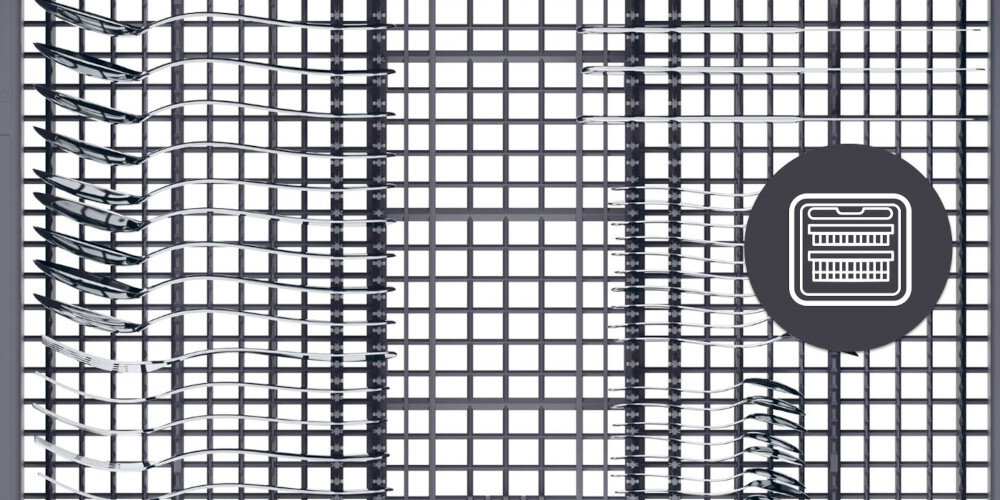 ZMYWARKA CANDY CI 4C4F1A RAPIDO zdjęcie produktowe ikona szuflada górna Trzecia szuflada na sztućce akcesoria kuchenne więcej miejsca dodatkowa przestrzeń