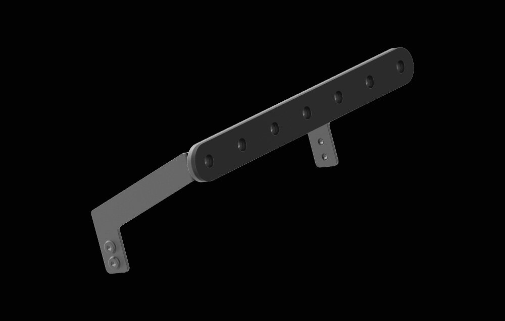 Tylny wspornik MOZA RACING SRP2, kontrola, stabilność, pomoc, wsparcie, na czarnym tle tylny wspornik SRP2