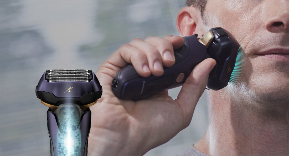 Golarka PANASONIC ES-LV67-A803 czujnik dostosowuje dzialanie urzadzenia podczas golenia wyposazenie uzytkowanie regulacja