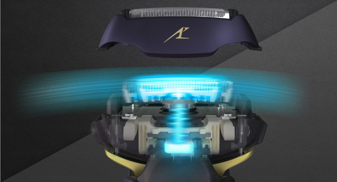 Golarka PANASONIC ES-LV67-A803 ultraszybki silnik liniowy technologia lewitacji magnetycznej najsilniejsze magnesy na swiecie 70 000 cykli ciecia na minute efekt rezultat uzytkowanie wygoda komfort