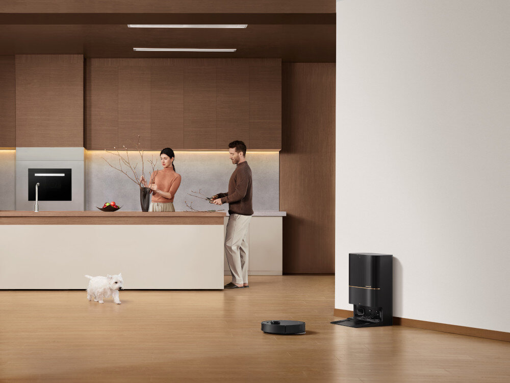 Robot sprzątający DREAME X40 Ultra Complete Inteligentne sprzątanie Technologia OmniDirt pięciokanałowy system wykrywanie zabrudzenie kamera RGB funkcja dynamicznej wilgotności 32 poziomy prędkość