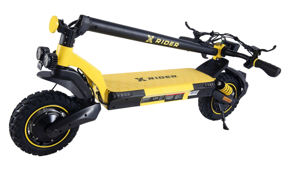 Hulajnoga elektryczna XRIDER F10 Pro Czarno-żółty skladana konstrukcja latwy transport