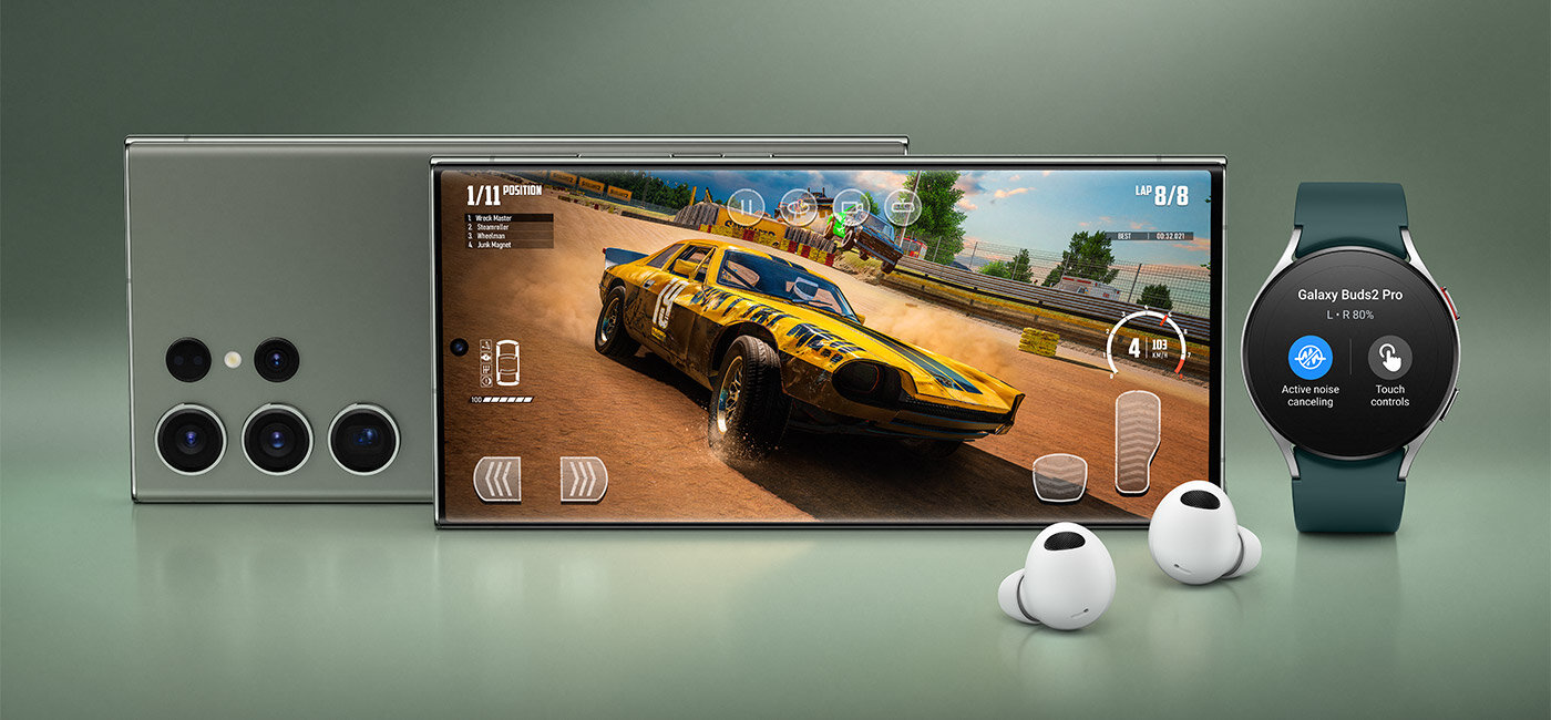Smartwatch, smartfon i słuchawki douszne z serii Galaxy – wszystkie urządzenia współpracują ze sobą, by korzystało się z nich wygodniej