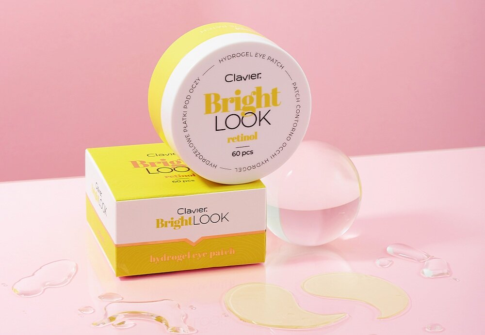 Płatki pod oczy CLAVIER Bright Look Retinol 60 szt. regeneracja delikatnej skóry, pobudza produkcje kolagenu, poprawa elastyczności skóry