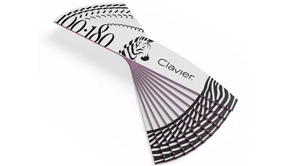 Pilnik do paznokci CLAVIER Zeberka Łódka 100-180 10 sztuk dwa rodzaje gradacji, podczas skracania paznokci, wygładzenie powierzchni