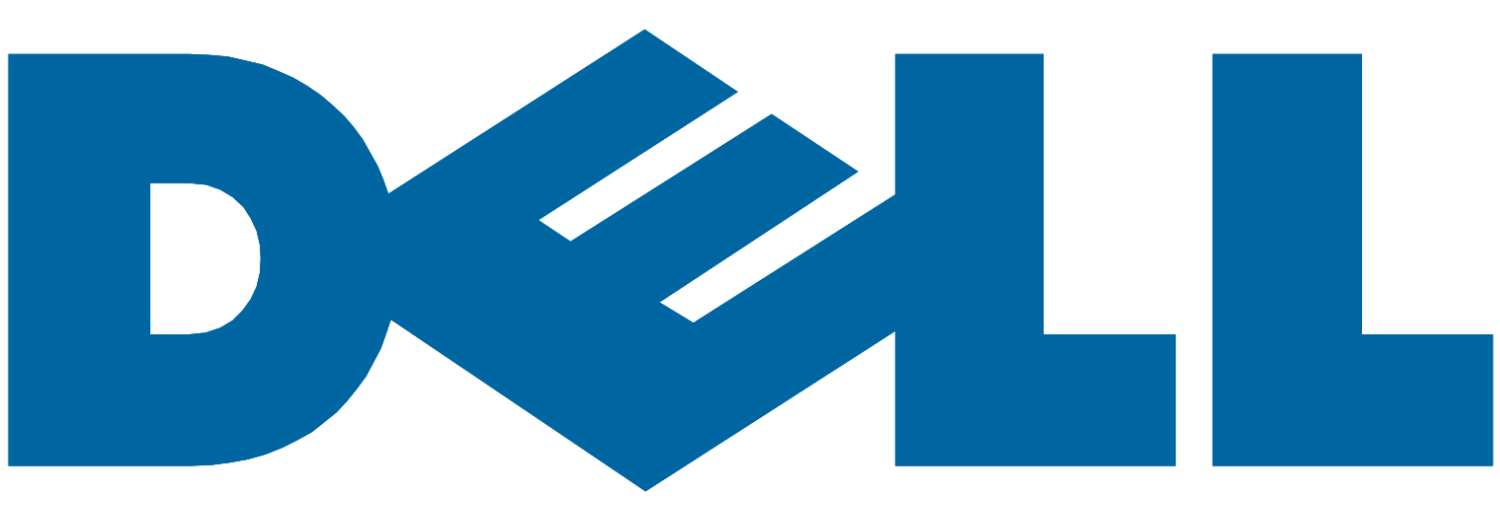 Logo z napisem \'DELL\' w kolorze niebieskim.