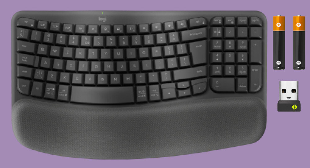 Klawiatura LOGITECH Wave Keys opakowanie zawartość akcesoria