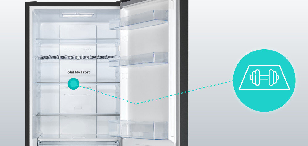 LODÓWKA HISENSE RB395N4BFE półki bezpieczne szkło hartowane wytrzymałe