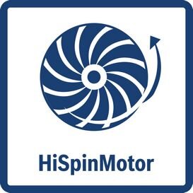 Ikona przedstawia stylizowany wirnik z napisem \'HiSpinMotor\'.
