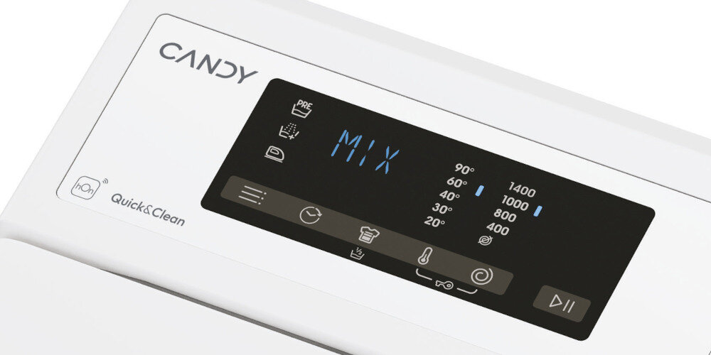 PRALKA CANDY TCAS275D3-S PROWASH Wyświetlacz w języku polskim panel sterowania programy funkcje ustawieniam szeroki otwór