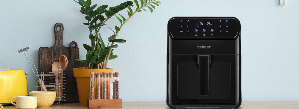 Frytkownica beztłuszczowa ZELMER ZAF6500 Czarny Air Fryer moc pojemnosc regulacja
