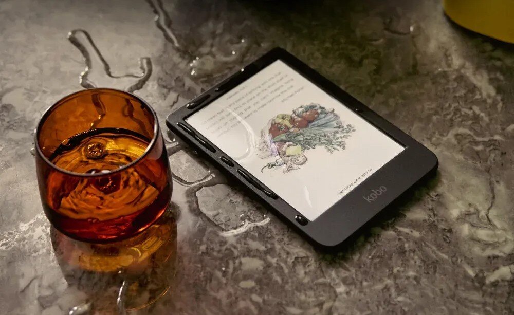 Czytnik e-booków KOBO Clara Colour 6, Podświetlany ekran, Wi-Fi, Bez reklam Czarny wodoodporność szczelność