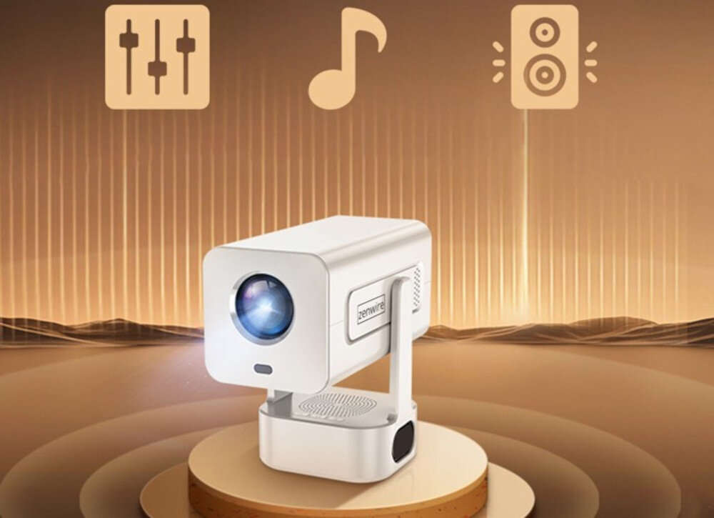 ZENWIRE PrimeView IMC360 wbudowany głośnik 8W Bluetooth mini Jack 3,5mm, projektor stojący na postumencie