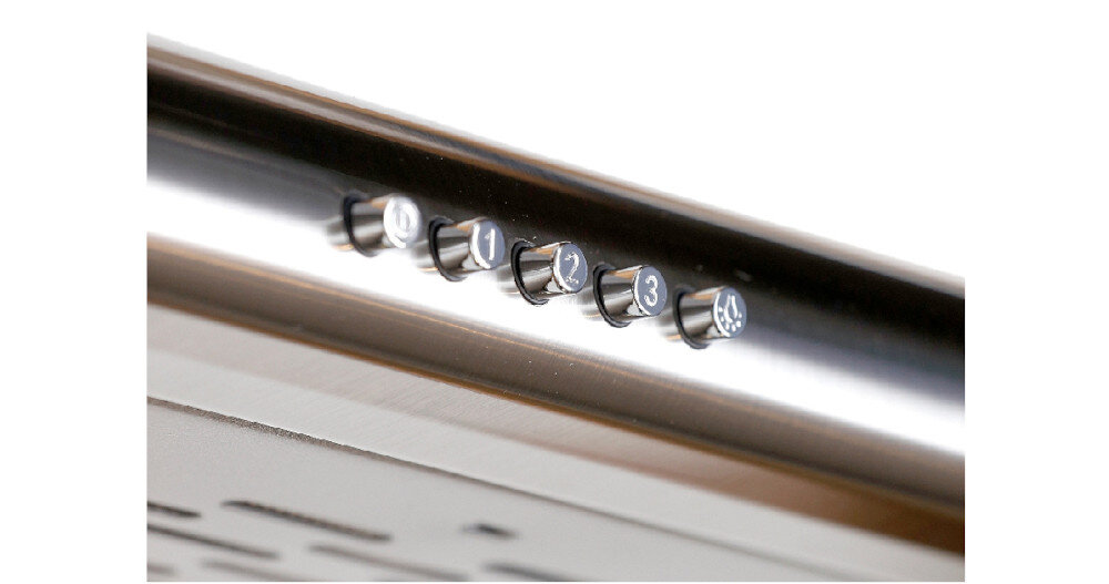 Okap VDB Slim PL 60 Inox stopnie pracy przyciski