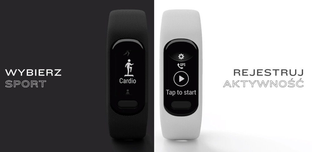 Smartband GARMIN VivoSmart 5 ekran dotykowy czytelny wyświetlacz jasność