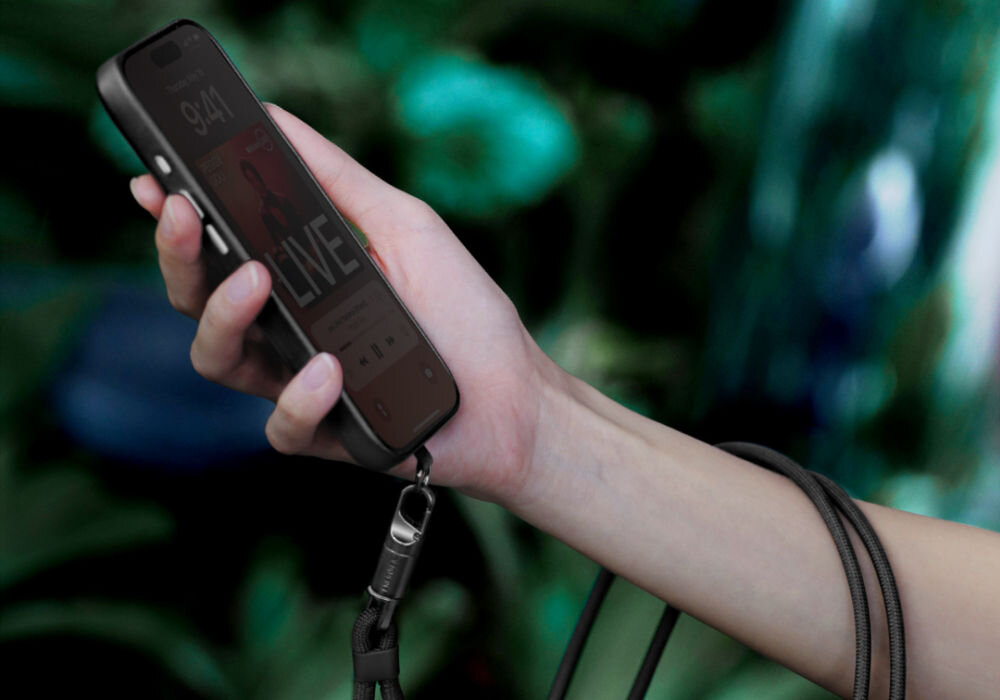 Energea LASSO smycz ergonomiczna 150 cm obrotowy karabińczyk komfort noszenia crossbody USB-C