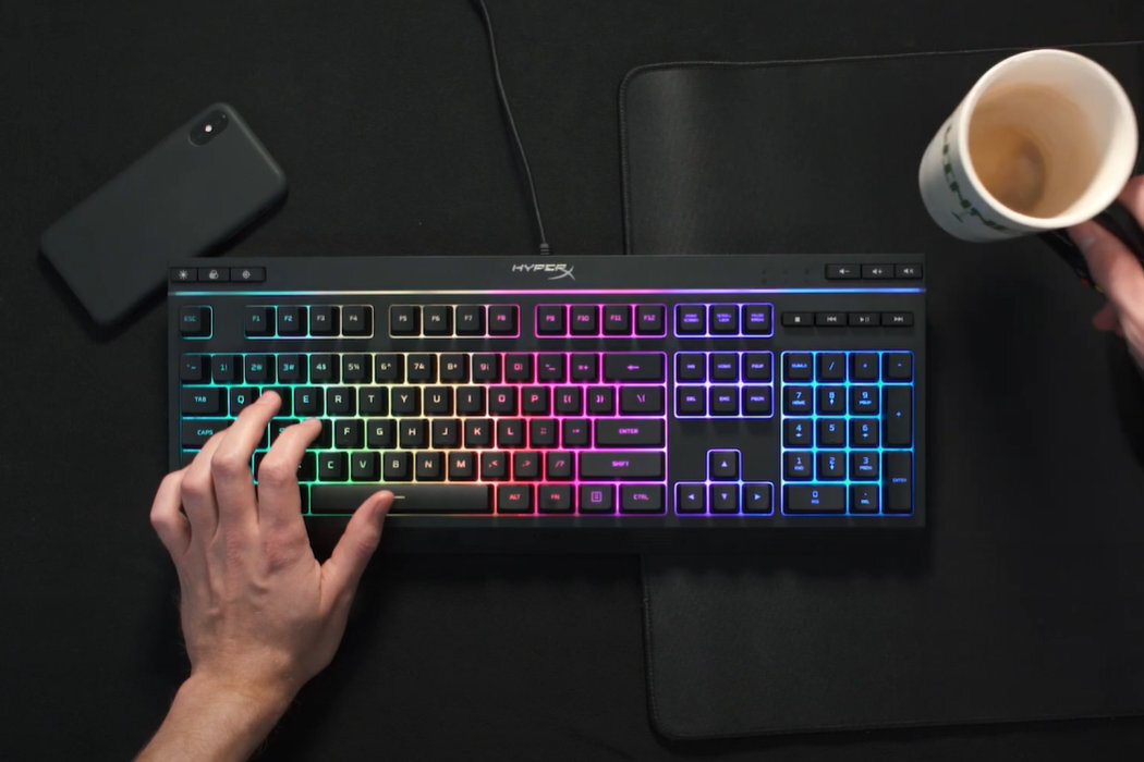 Klawiatura HYPERX Alloy Core RGB wyposażenie tryb klawisze zabawa pamięć regulacja dynamika podświetlenie trwałość