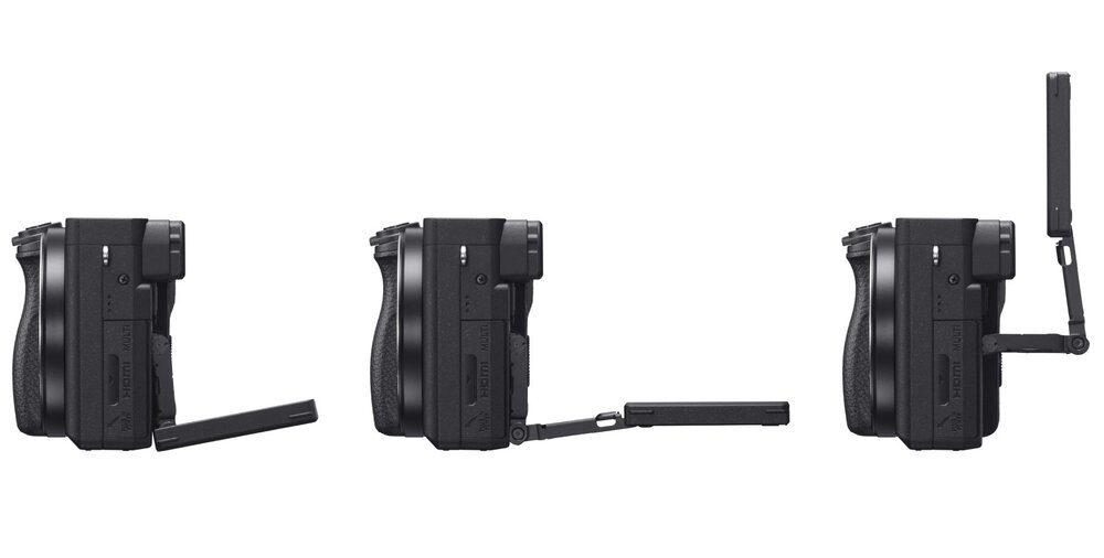 SONY Alpha A6400 schemat rozkładania ekranu 