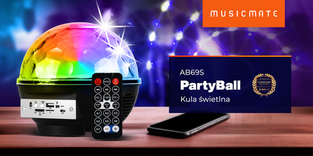 Kula świetlna MUSICMATE AB69S PartyBall - Impreza w innym świetle