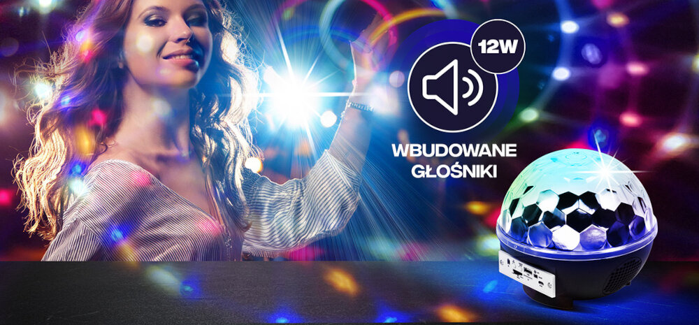 Kula świetlna MUSICMATE AB69S PartyBall - Niezliczone efekty świetlne