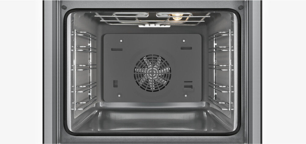 PIEKARNIK BOSCH HBA554EB3 wizualizacja otwarty wnętrze puste wentylator ruszt drabinki dno EcoClean Direct czyszczenie bez wysiłku powłoka ceramiczna usuwanie tłuszczu podczas pieczenia łatwe czyszczenie szklane drzwi regeneracja cyklu oszczędność czasu oszczędność energii długotrwała efektywność