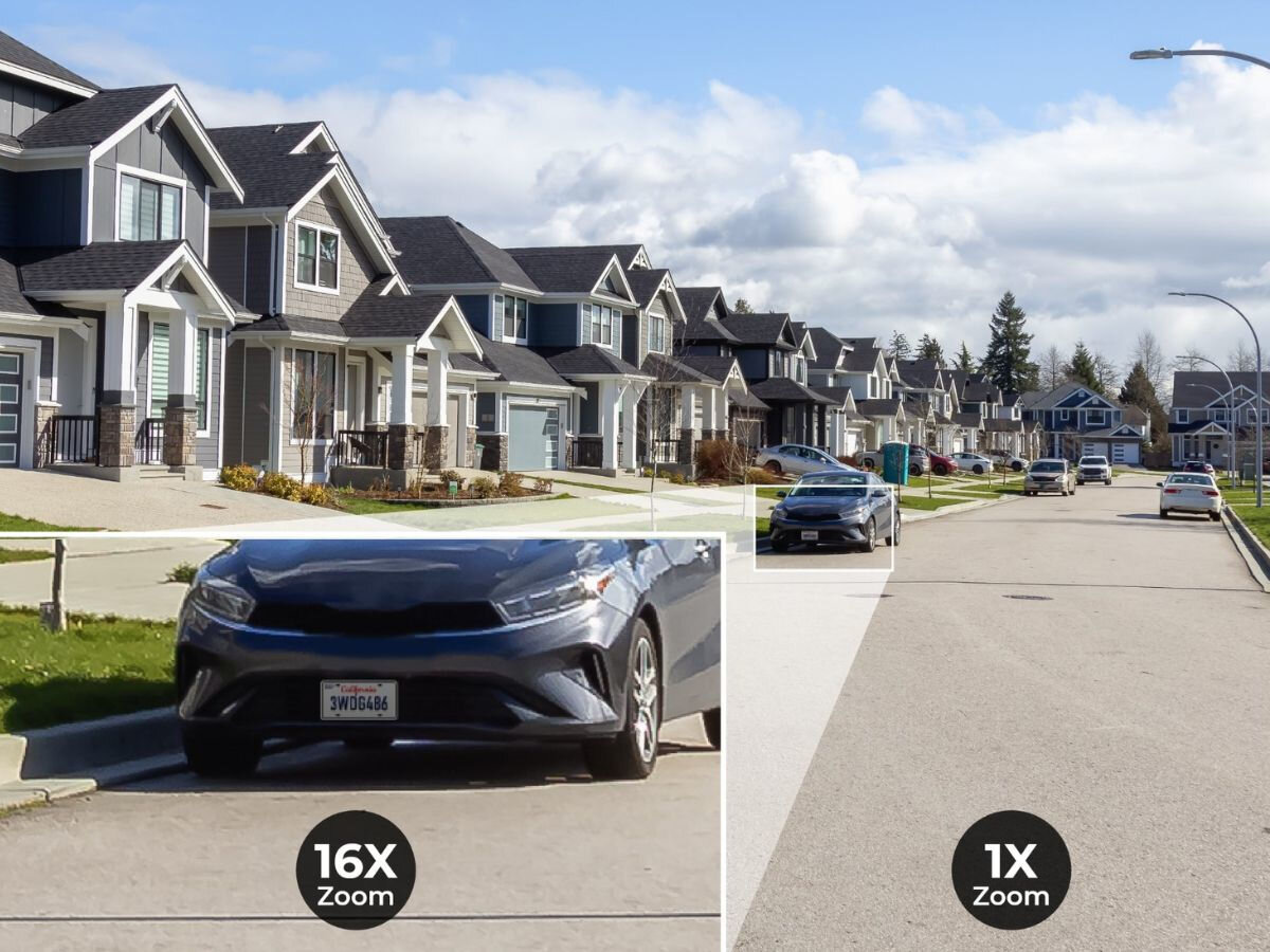 Kamera REOLINK P850 - Zobacz każdy szczegół, samochód stojący przed domem