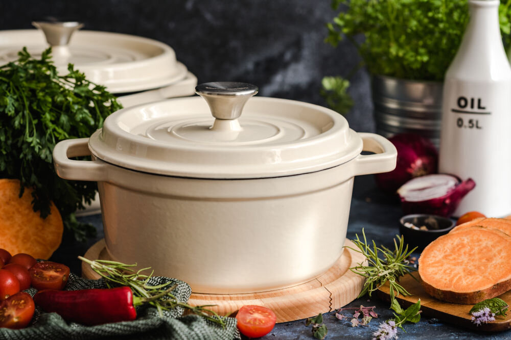 Garnek VINTAGE CUISINE VC2P2218MT20CP Miętowy 22 cm wysokie temperatury