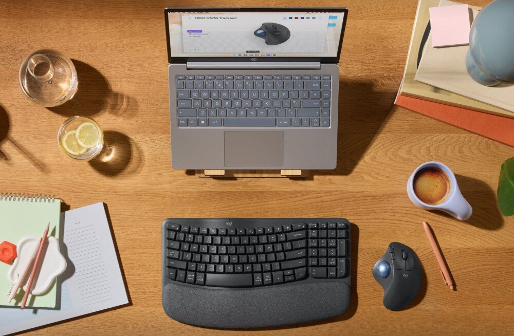 Mysz LOGITECH Ergo M575S Grafitowy łączność odbiornik Bluetooth zasilanie bateria