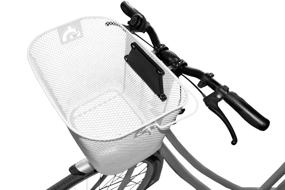 Koszyk na rower VÖGEL VKS-106 Stalowy Metalowy koszyk na kierownicę roweru Vogel VKS-106 z systemem szybkiego montażu typu click, widok z góry na konstrukcję siatki