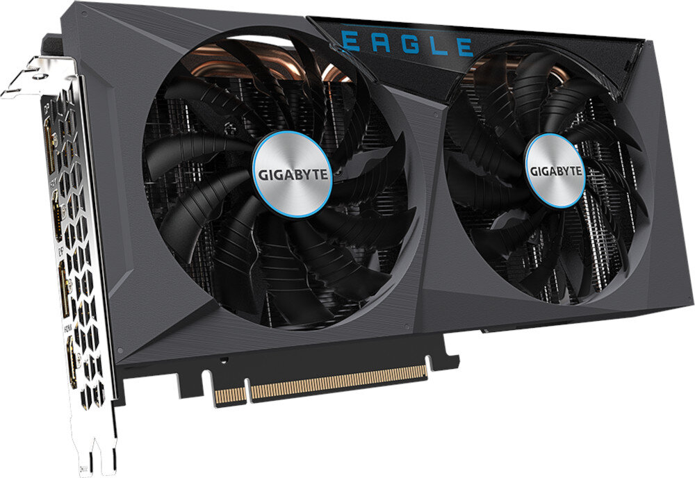 Karta graficzna GIGABYTE GeForce RTX 3060 Ti Eagle LHR 8GB wydajne chlodzenie