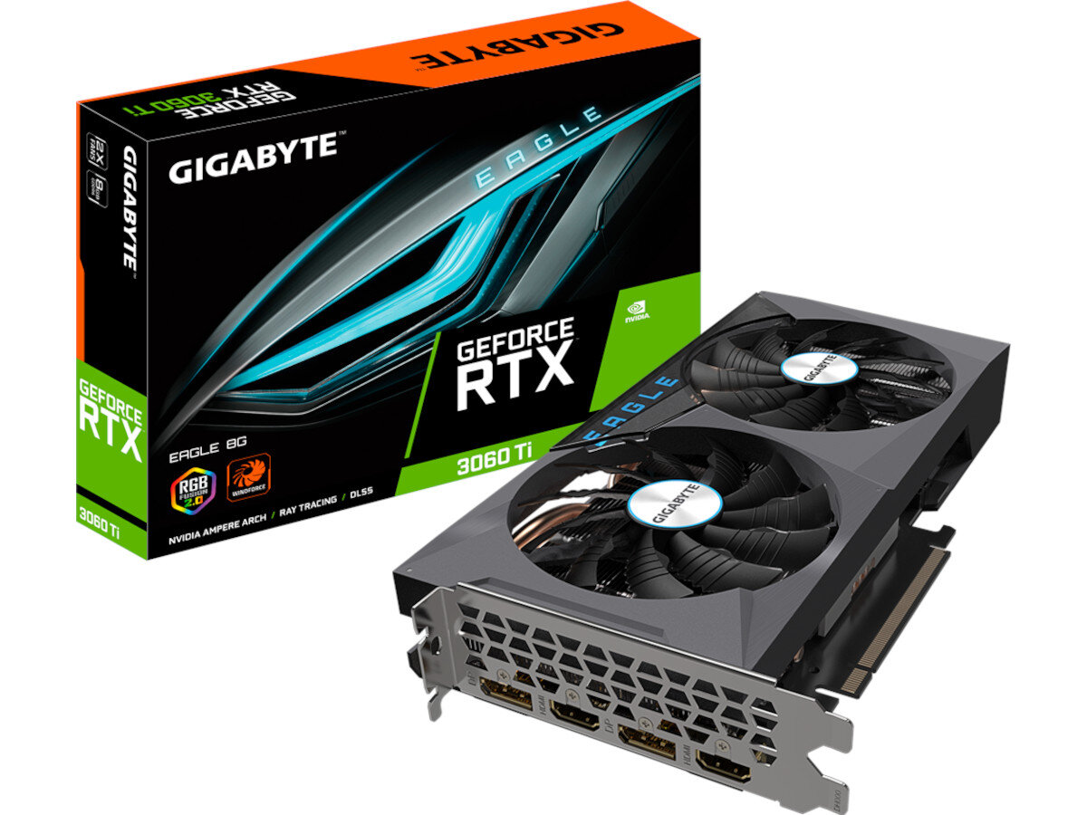 Karta graficzna GIGABYTE GeForce RTX 3060 Ti Eagle LHR 8GB zawartosc opakowania