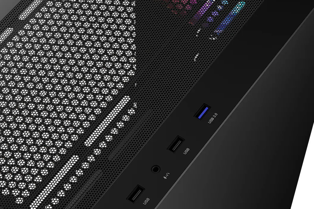 Obudowa LOGIC Portos Midi ARGB Filtry montaż aranżowania kabli panel