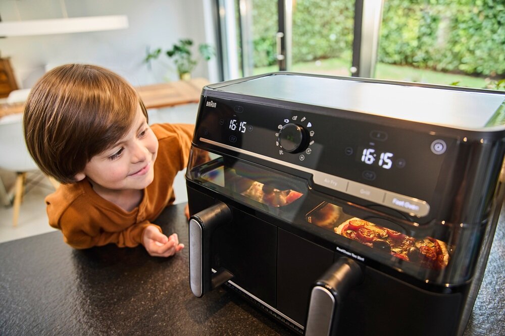 Air Fryer Frytkownica beztłuszczowa BRAUN TwinCook 5 TD5073 funkcja synchronizacji, dwa dania w jednym czasie