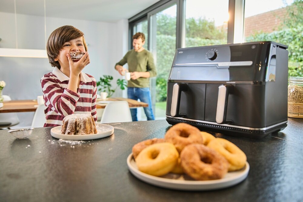 Air Fryer Frytkownica beztłuszczowa BRAUN TwinCook 5 TD5073 dwa dania jednocześnie, sunchronizacja, mniej tłuszczu, niższe zużycie energii