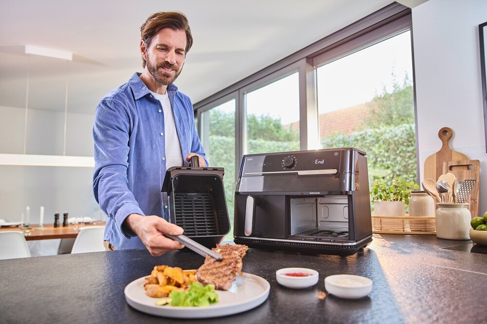 Air Fryer Frytkownica beztłuszczowa BRAUN TwinCook 5 TD5073 technologia realair, smażenie w niewielkiej ilości tłuszczu, zachowanie walorów smakowych