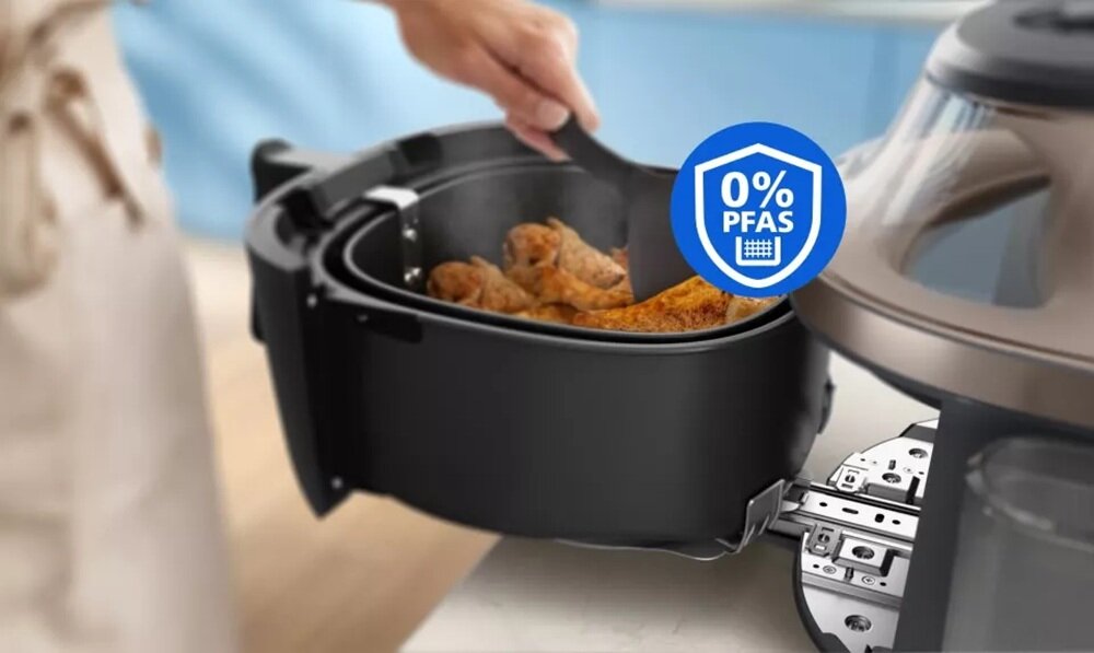 Air Fryer Frytkownica beztłuszczowa PHILIPS NA547-07 prowadnica easyslide, łatwe wyjmowanie kosza, ceramiczna powłoka bez pfas
